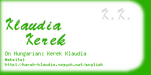 klaudia kerek business card